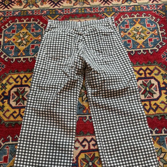 Reformation Fawcett High Waist Cropped Wide Leg Gingham Black White Jeans - Picture 5 of 5
